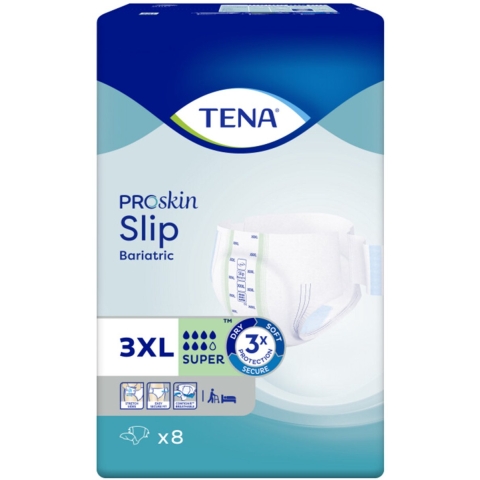 2x TENA Proskin Slip Bariatric Super 3XL 8 stuks