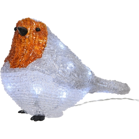 Kerstverlichting LED figuur - roodborstje - voor buiten - 21 cm -