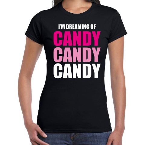 Dreaming of candy fun t-shirt zwart voor dames XL -