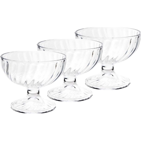 Set van 6x stuks ijs/sorbet coupes op voet van glas 220 ml -