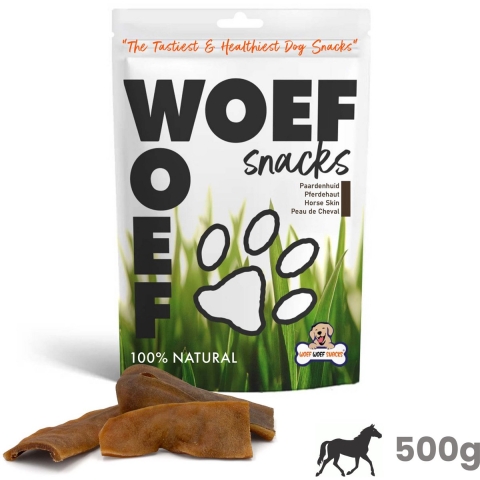 Woef Woef Hondensnack Paardenhuid L 500 gr
