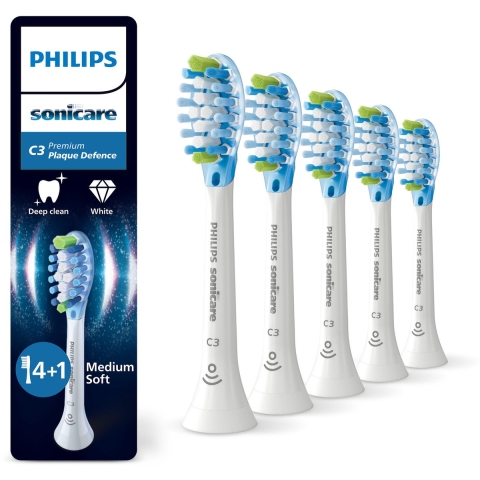 Philips Sonicare Opzetborstels Premium Plaque Defence C3 Wit 5 stuks