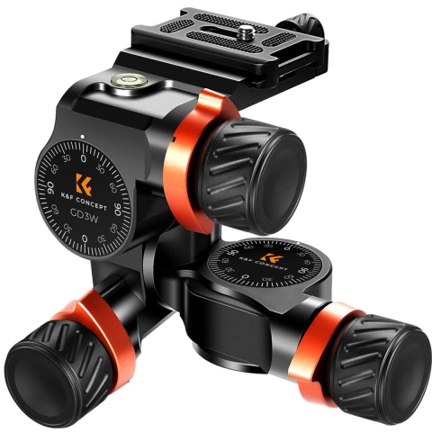 K&F Concept Precision Geared 3-way Pan/Tilt statiefkop