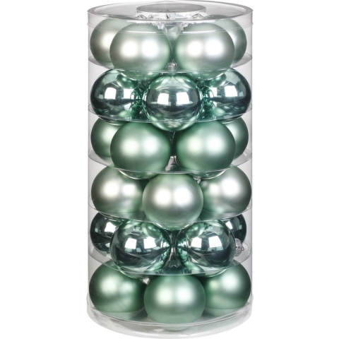 Kerstballen - 30x st - mintgroen - D6 cm - glas - mat/glans - kerstversiering -
