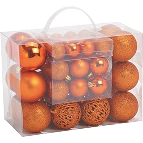 G. Wurm Kerstballen - 50ST - koper - 3 - 4 - 6 cm - kunststof -