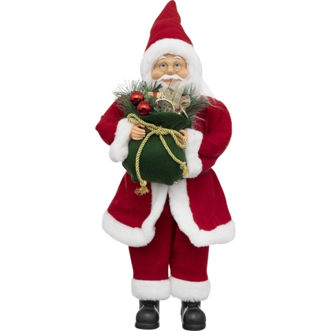 Kerstman pop/kerstpop beeld/figuur - H50 cm - rood - staand -