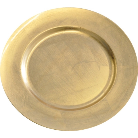 Diner onderborden - 4x - goud - kunststof - 33 cm - rond - dineren -