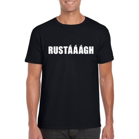 Rustaaagh tekst t-shirt zwart heren XL -