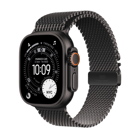 Apple Watch Ultra 3 gps + Cellular - 49mm black Titanium Case - Black Milanese Loop Large Smartwatch