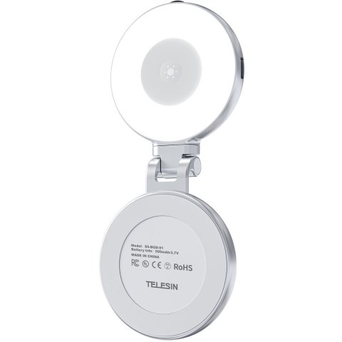 Telesin C03 Selfie Light MagSafe draaibaar + spiegel Zilver