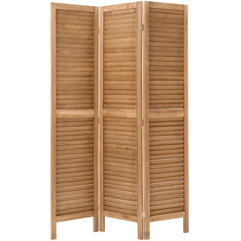 Atmosphera Kamerscherm 3 vlakken - bruin - pauwlina hout - 120 x 170 cm - Afscherming wand -