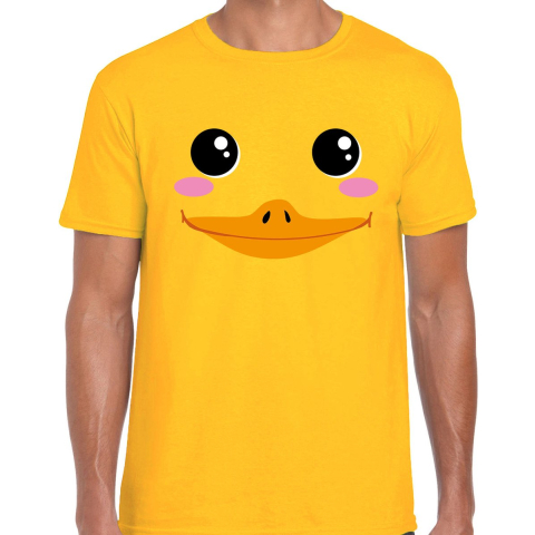 Eend gezicht fun verkleed t-shirt geel voor heren XL -