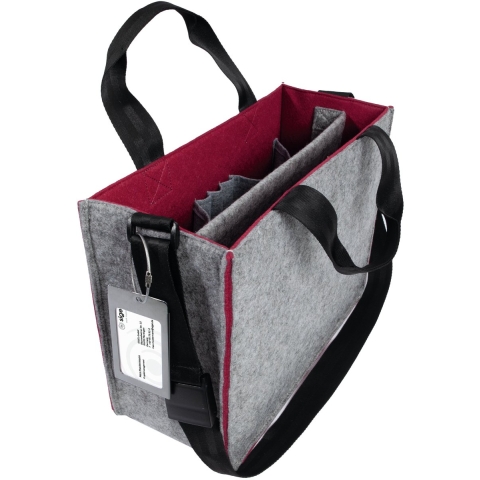 Sigel Laptoptas Desk Sharing Bag Bicolor M Synthetisch vilt Grijs, Donkerrood (b x h x d) 36 x 28 x 15 cm Geschikt voor max. (laptop): 39,1 cm (15,4)