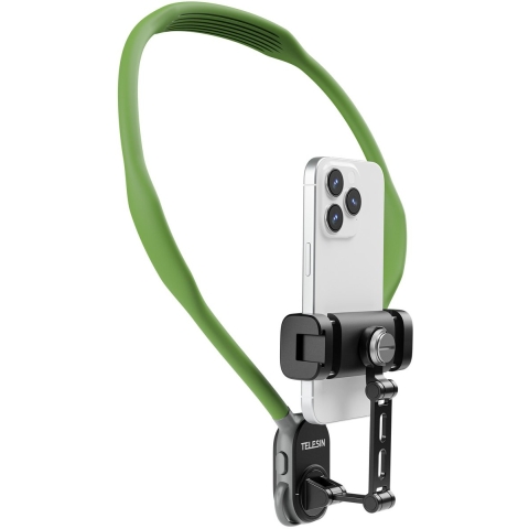 Telesin Smartphone Neck Mount met metalen klem - Groen