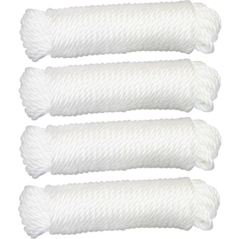 AMIG paracord touw - 4x - 10 meter - D5mm - 110kg - polypropyleen - wit -