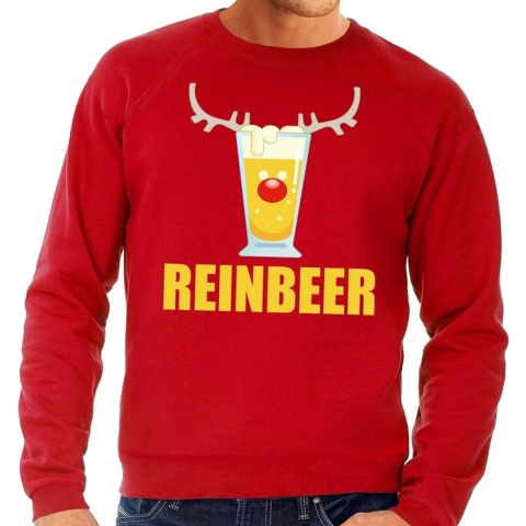 Foute kersttrui Reinbeer rood voor heren XL (54) -