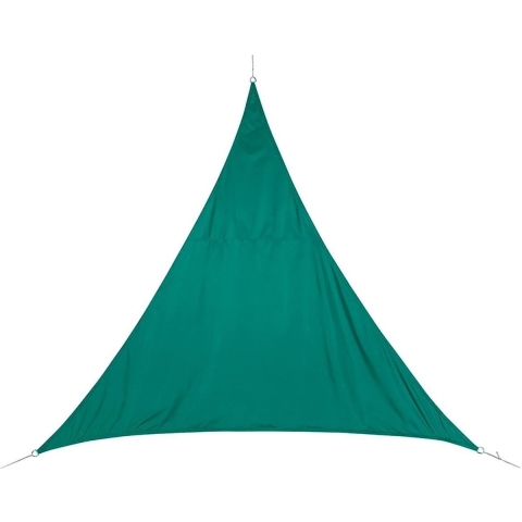 Polyester schaduwdoek/zonnescherm Curacao driehoek mint groen 5 x 5 x 5 meter -
