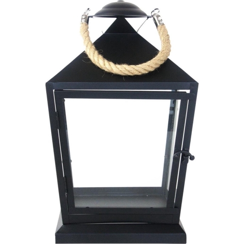 Lantaarn zwart met touw l21b21h5 - Esschert design