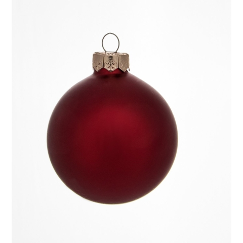 Kerstbal glas glans-mat 80mm kerstrood - Ksd