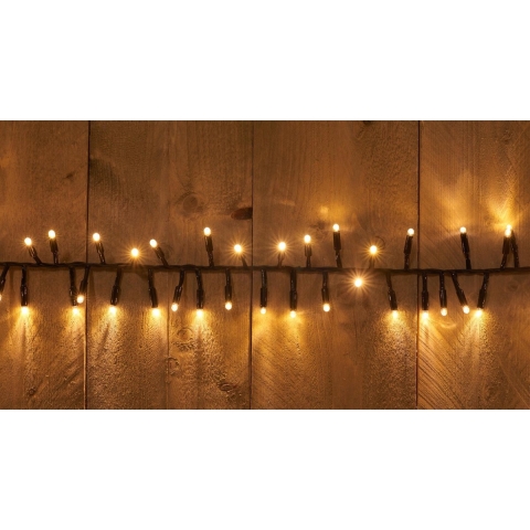 Connect de luxe 24Volt cluster 200led warm wit 4m. 2cm afstand tussen de leds. rubber kabel zwart - Annas collection