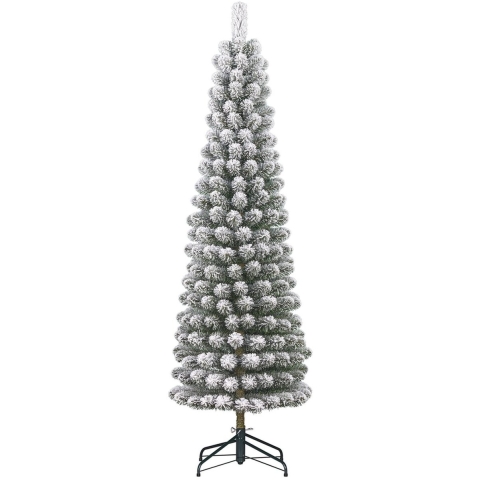 Kunstkerstboom Charlton pilar groen frosted H155 x dia. 48 cm - Black box