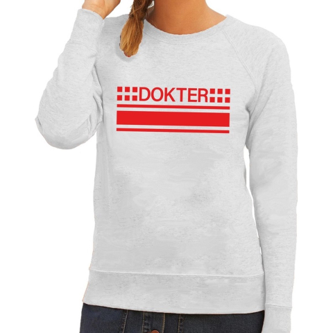 Dokter logo sweater grijs voor dames XS -