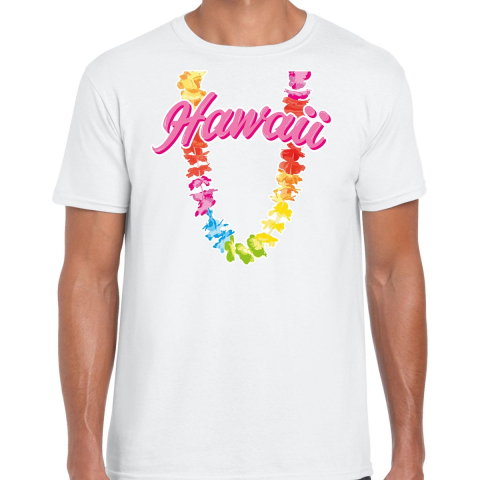 Hawaii slinger t-shirt wit voor heren L -