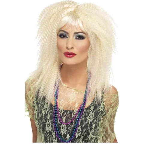 Verkleed pruik - jaren 80 - blond haar - dames - eighties - 80s damespruik - Carnaval -