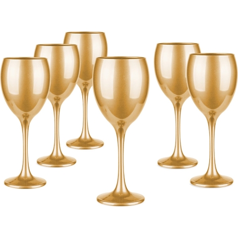 Wijnglazen - 6x - Gold collection - 300 ml - glas -