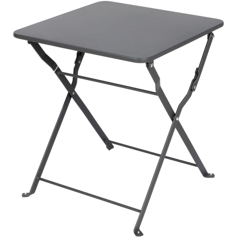Tuin bijzettafeltje - inklapbaar - antraciet - metaal - 40 x 40 x 45 cm - vierkant - koffietafel -