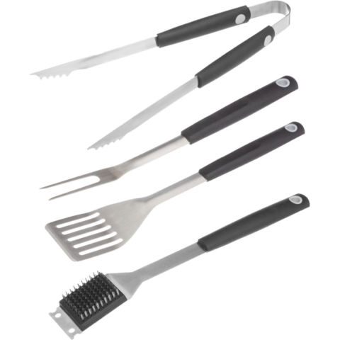 BBQ/barbecue koffer set 4-delig met rubberen handvatten -