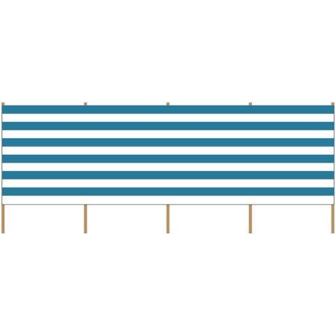 Strand/camping windscherm gestreept wit/blauw 2,25 meter x 120 cm -
