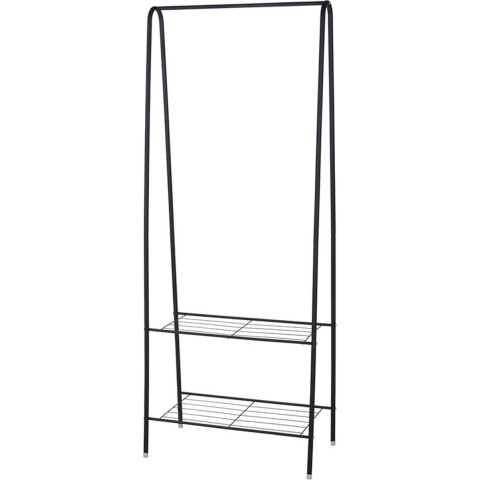 Kledingrek met planken - metaal - zwart - 61 x 34 x 152 cm -