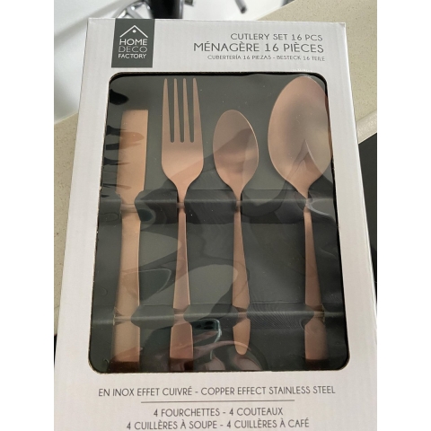 Bestekset Tableware Collection - 16 delig - koper - RVS - 4 personen -