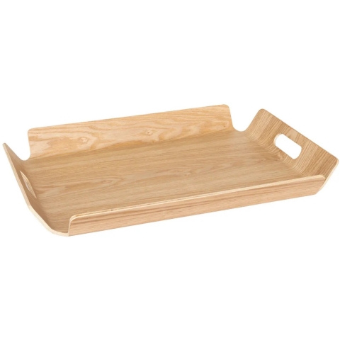 5Five Design dienblad van wilgen hout - 45 x 35 cm - lichtbruin - Karakter - voor glazen en kopjes -