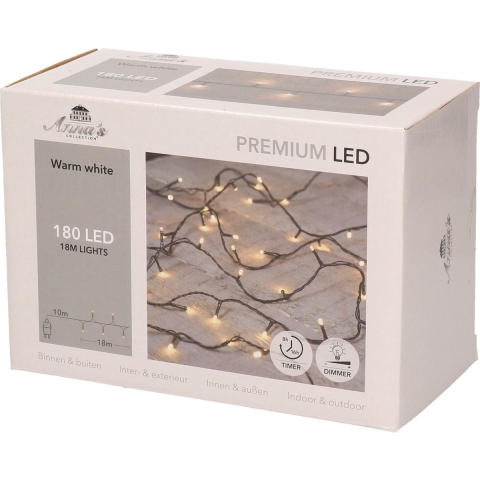 Kerstverlichting - 180 LED lampjes - warm wit - 18 m?- kerstlampjes - lichtsnoer -