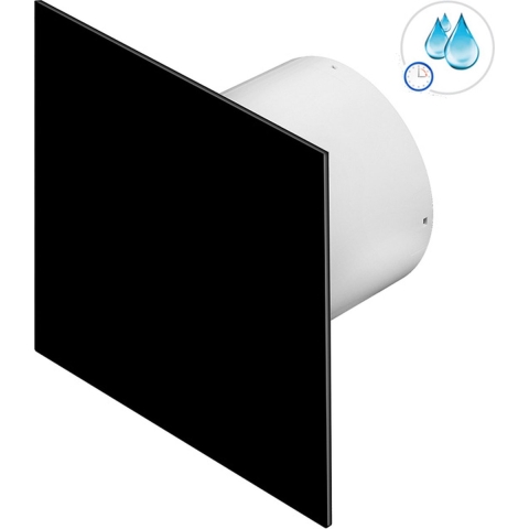 Awenta SYSTEM+ Silent - BadkamerventilatorØ125 mm - Timer en vochtsensor - Zwart glans