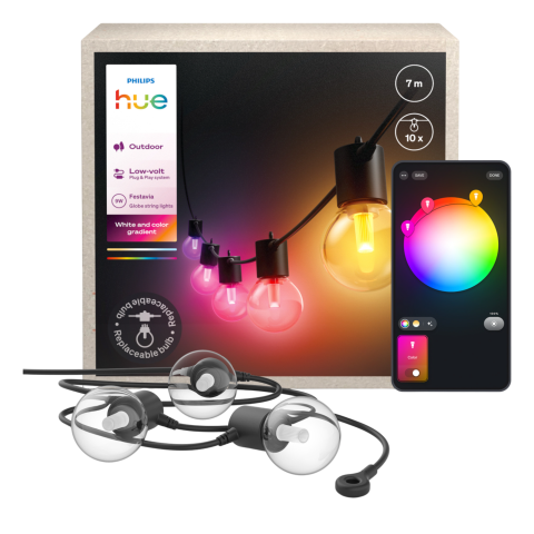 Philips Hue Festavia Outdoor 10 Lampen Slimme Buitenarmatuur Zwart