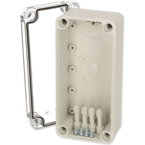 Fibox PC D 65 T Installatiebehuizing 170 x 80 x 65 Polycarbonaat Grijs-wit (RAL 7035) 1 stuk(s)