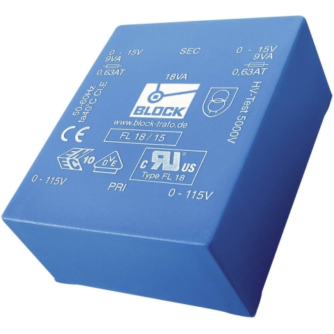 BLOCK FL 10/15 Printtransformator 2 x 115 V 2 x 15 V/AC 10 VA 333 mA