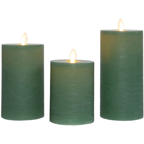 Stompkaars-USB wax d7,5 cm jade set van 3 - Annas collection