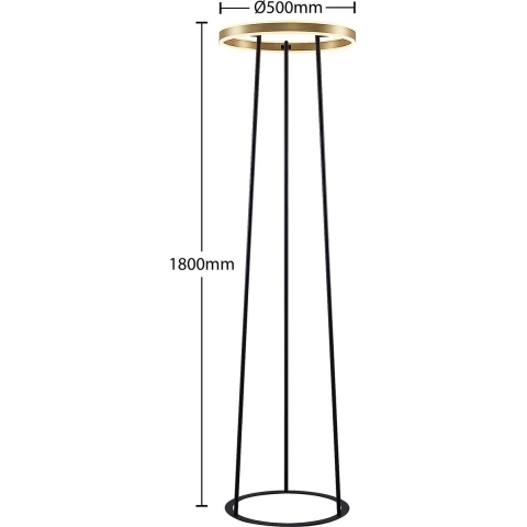 Lucande - Seppe LED Vloerlamp Brass