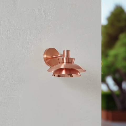 Lucande - Thais buitenwandlamp roestvrij staal koperkleurig