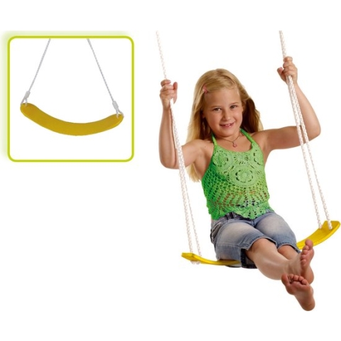 Gele flexibele schommel / kinderschommel zitje - 67 cm - Buitenspeelgoed - Schommelen
