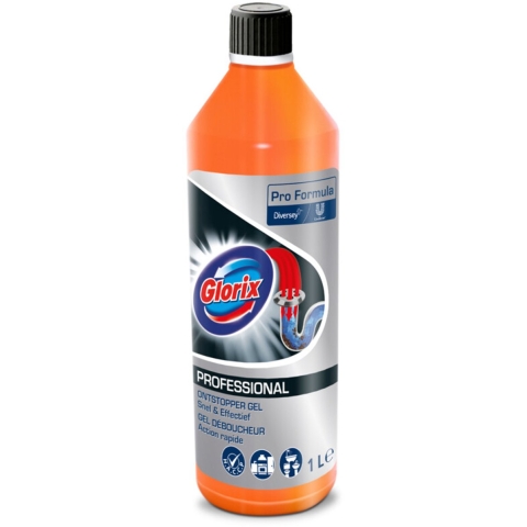 6x Glorix Professional Gootsteen Ontstopper Gel Pro Formula 1 liter