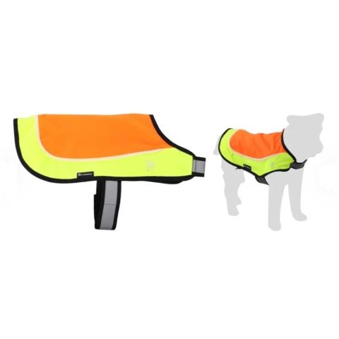 Veiligheidsvest Simi fluo oranje met led licht voor de hond M