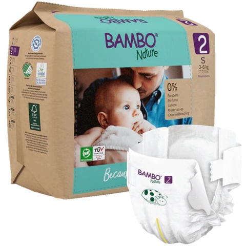 2x Bambo Nature Luiers Maat 2 (3-6 kg) 30 stuks
