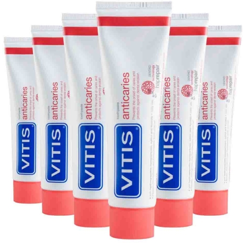 6x Vitis Tandpasta Anticaries 75 ml