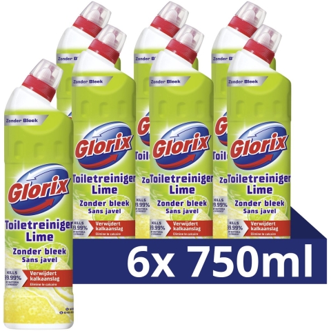 6x Glorix Toiletreiniger Lime 750 ml