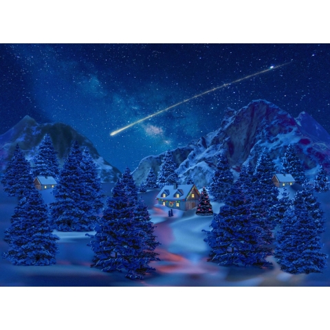 Achtergrond canvas led vallende ster 76x56 cm - My village